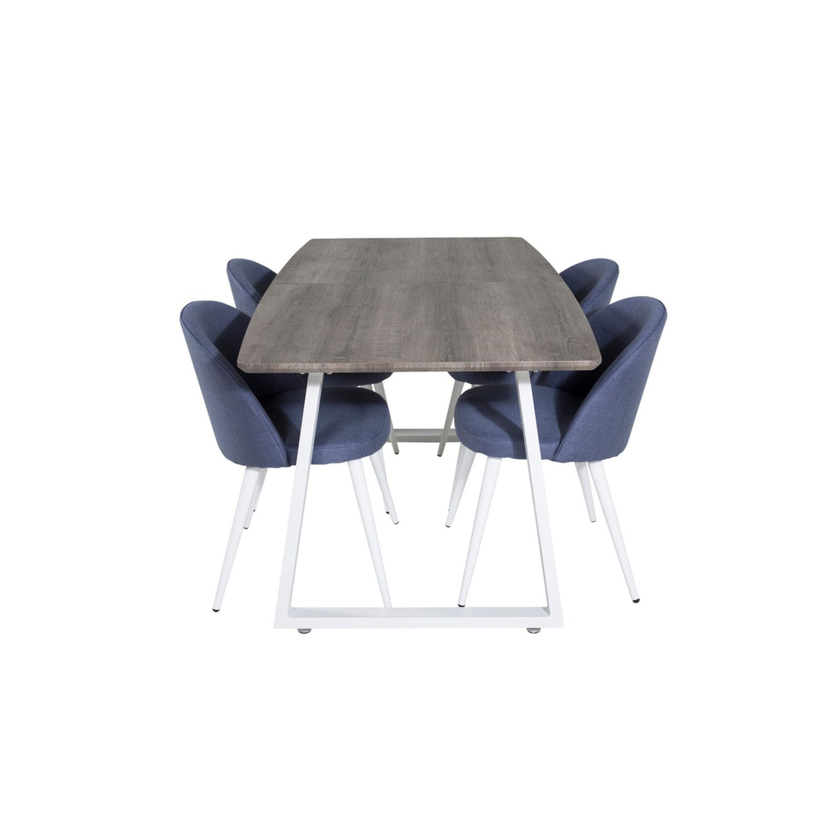 Inca, Velvet Rektangulär matgrupp Blå,Vit, Grå,Vit, 160 x 85