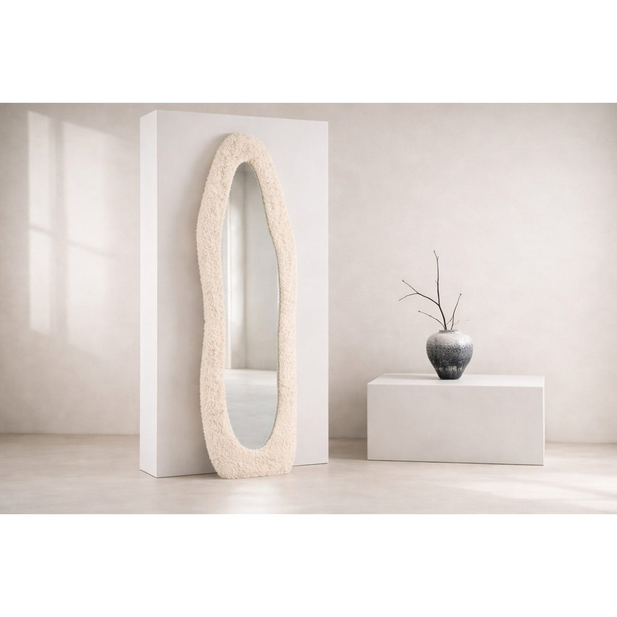 Mirza Stor spegel Beige, 5 x 193 x 67
