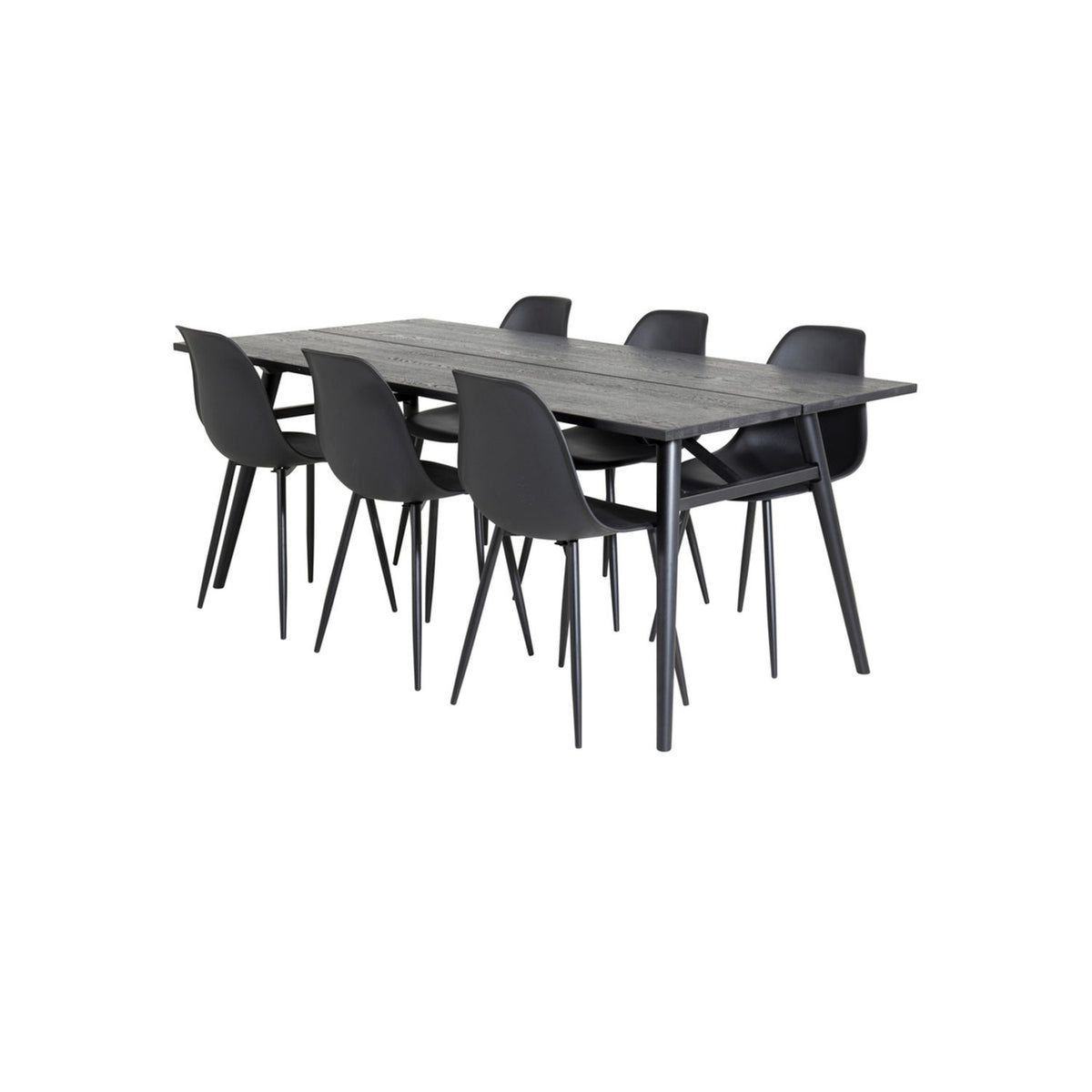 Sleek, Polar Rektangulär matgrupp Svart, Svart, 195 x 95