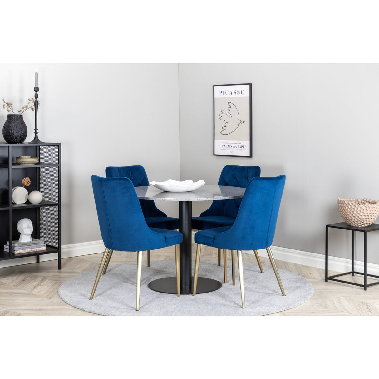 Razzia, Velvet Deluxe Rund matgrupp Blå, Guld, Svart,Grå, ⌀106