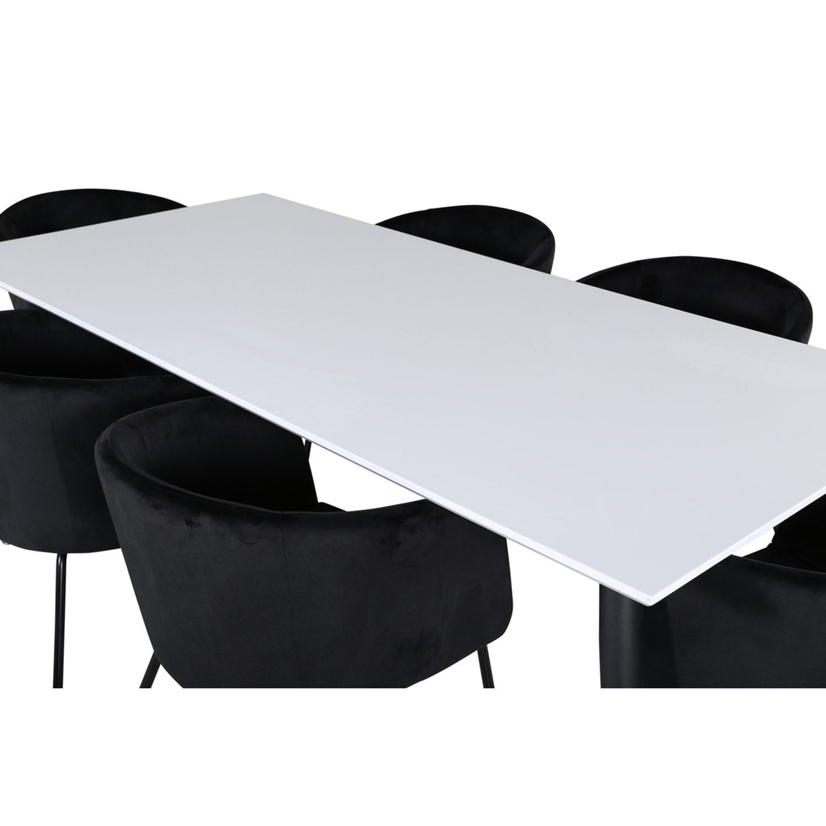 Jimmy, Berit Rektangulär matgrupp Svart, Svart,Vitt, 195 x 90