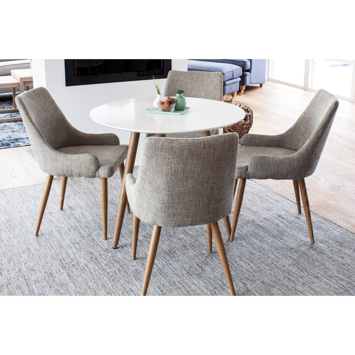 Polar, Plaza Rund matgrupp Grå,Natur, Natur,VIT, ⌀90