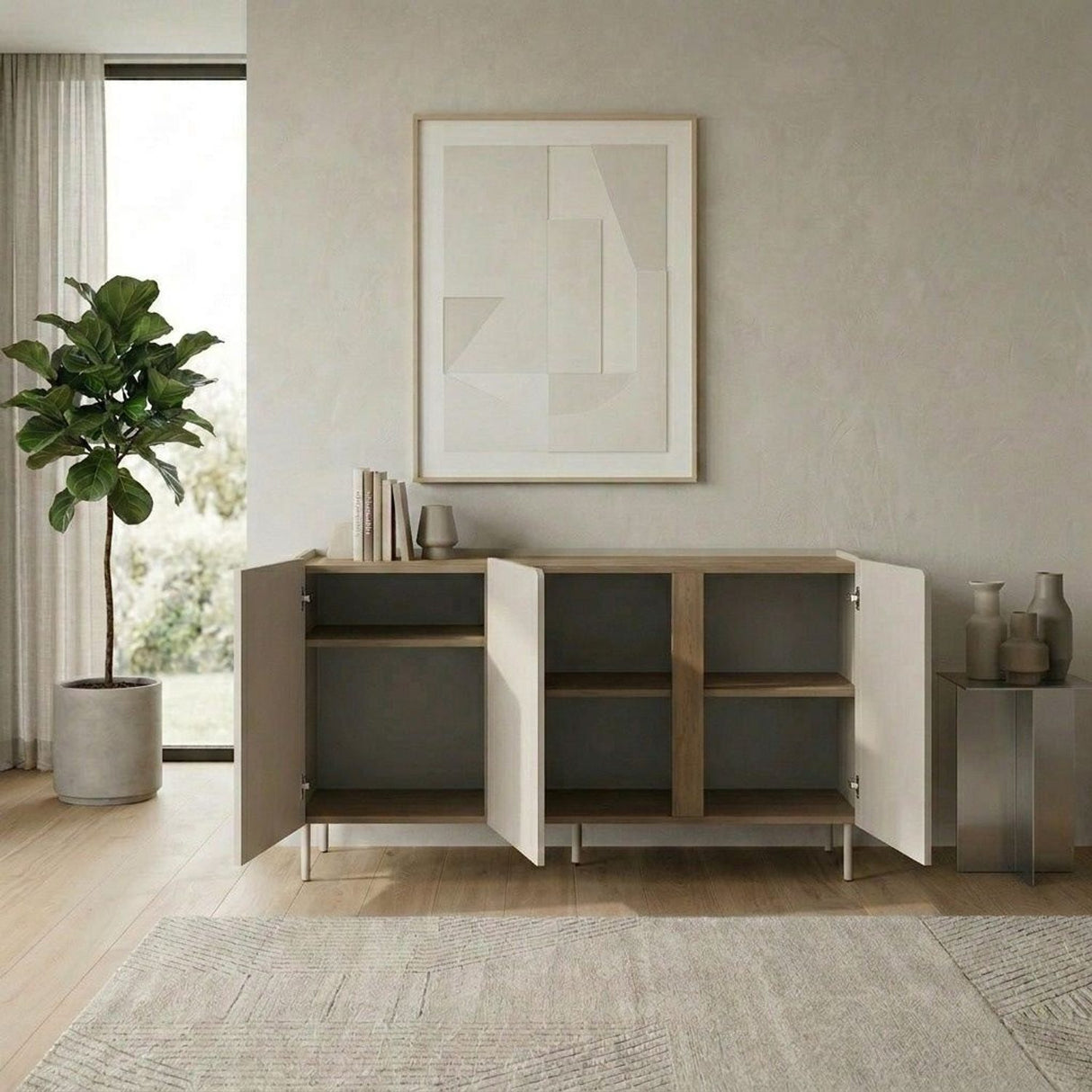 Prague (150 x 82,9 x 40,5 cm) Konsolbord Sandsten naturlig ek
