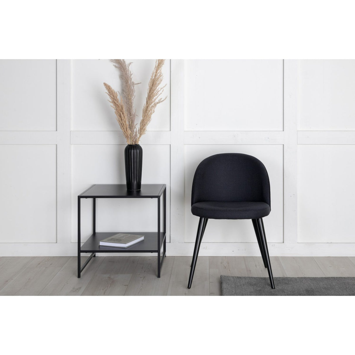 Sammet Matstol Svart, Polyester, 54 x 77 x 50