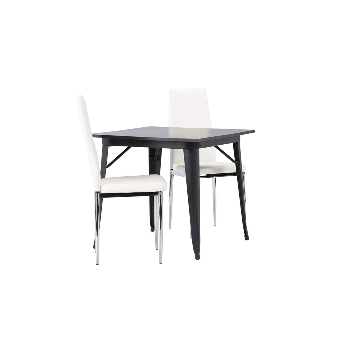 Tempe, Pastill Rektangulär matgrupp Silver,Vitt, Svart, 80 x 80