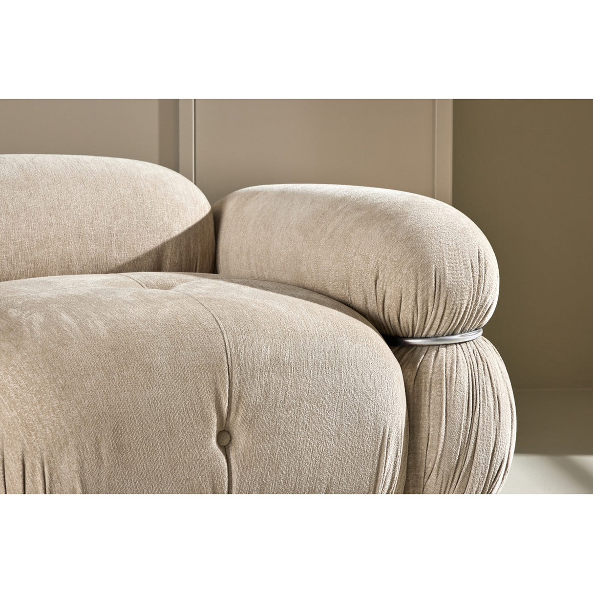 Mika Soffmodul Beige, Vänster Hörndel, Silver