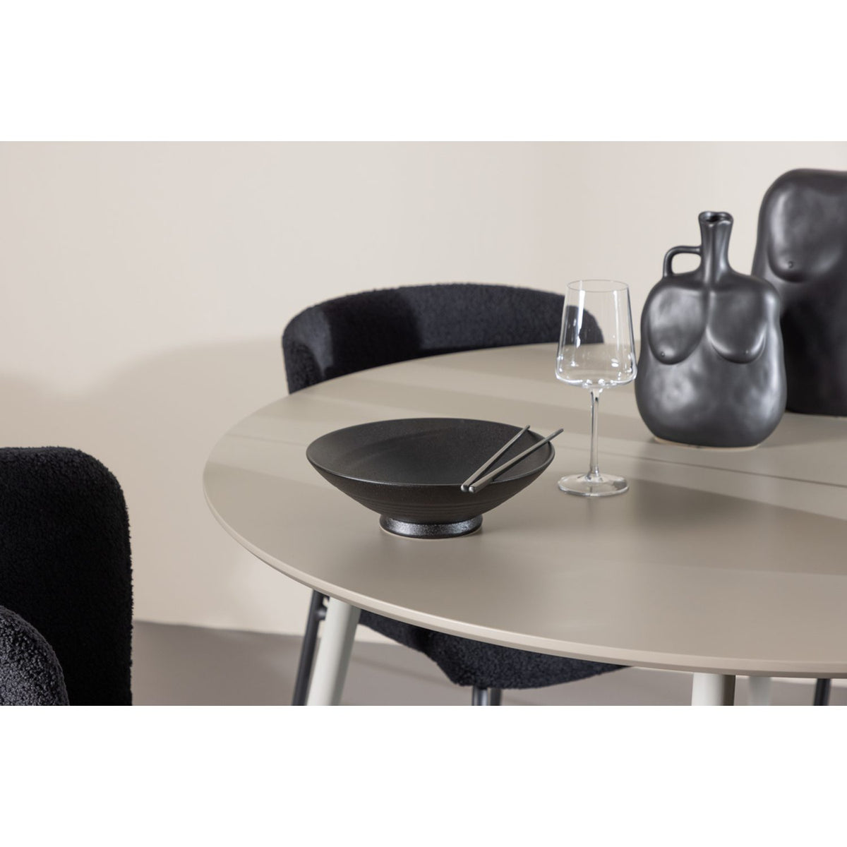 Plaza, Modesto Rund matgrupp Svart, Beige, ⌀120