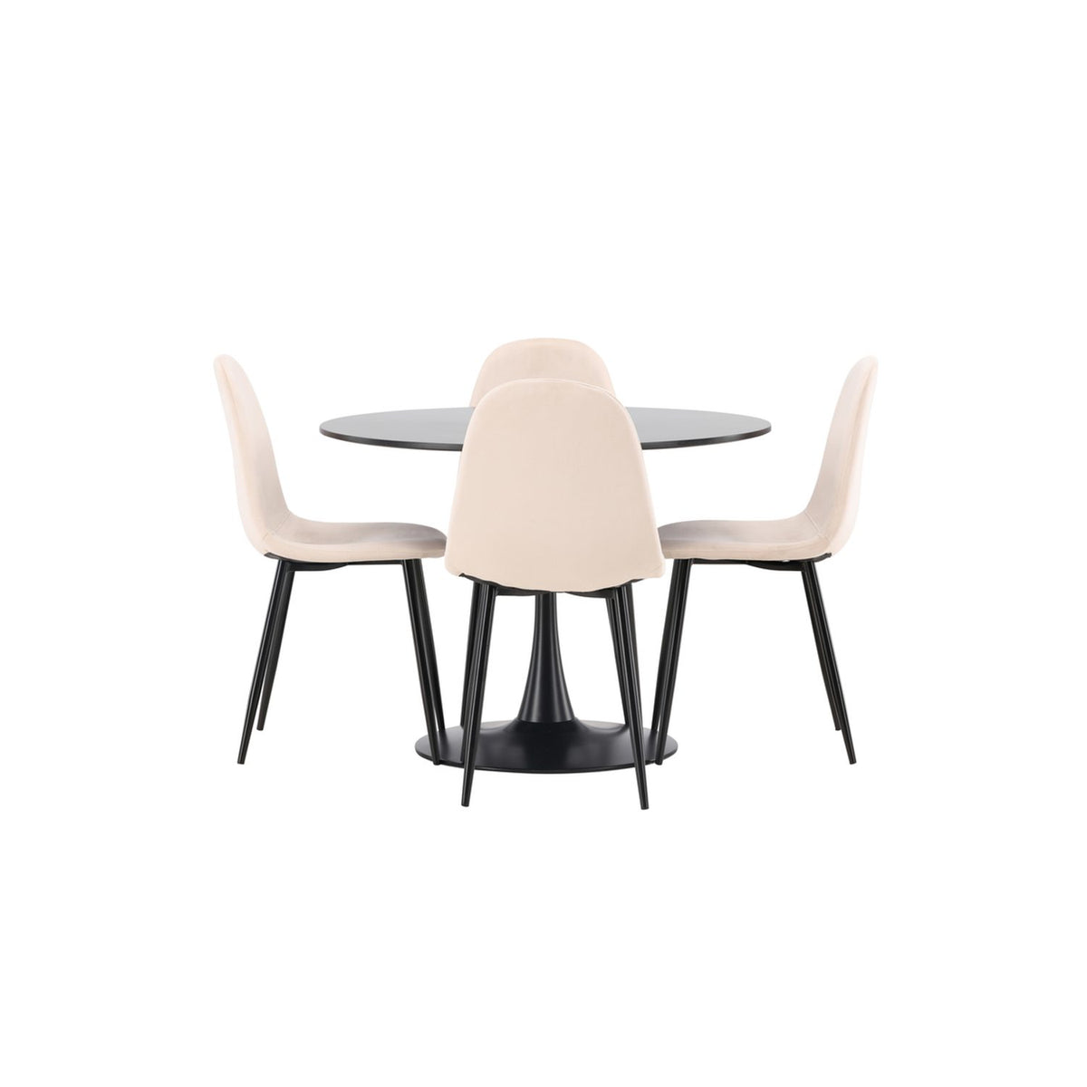 Glade, Polar Rund matgrupp Beige, Svart, Svart, ⌀100
