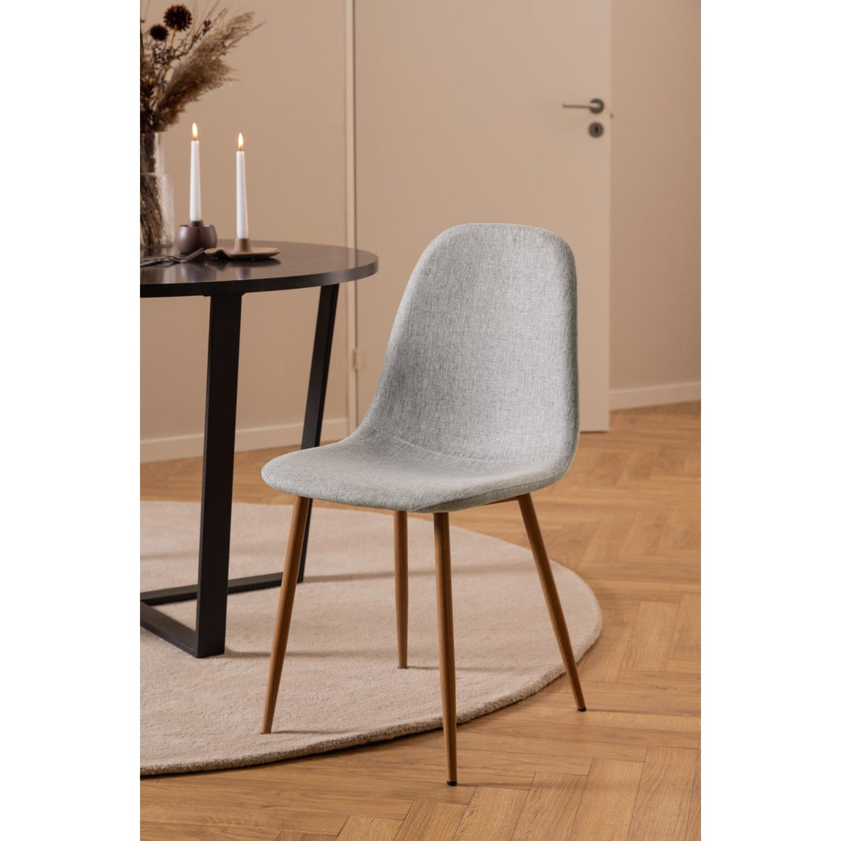 Nicole Matstol Nesia tyg Ljusgrå/Ek