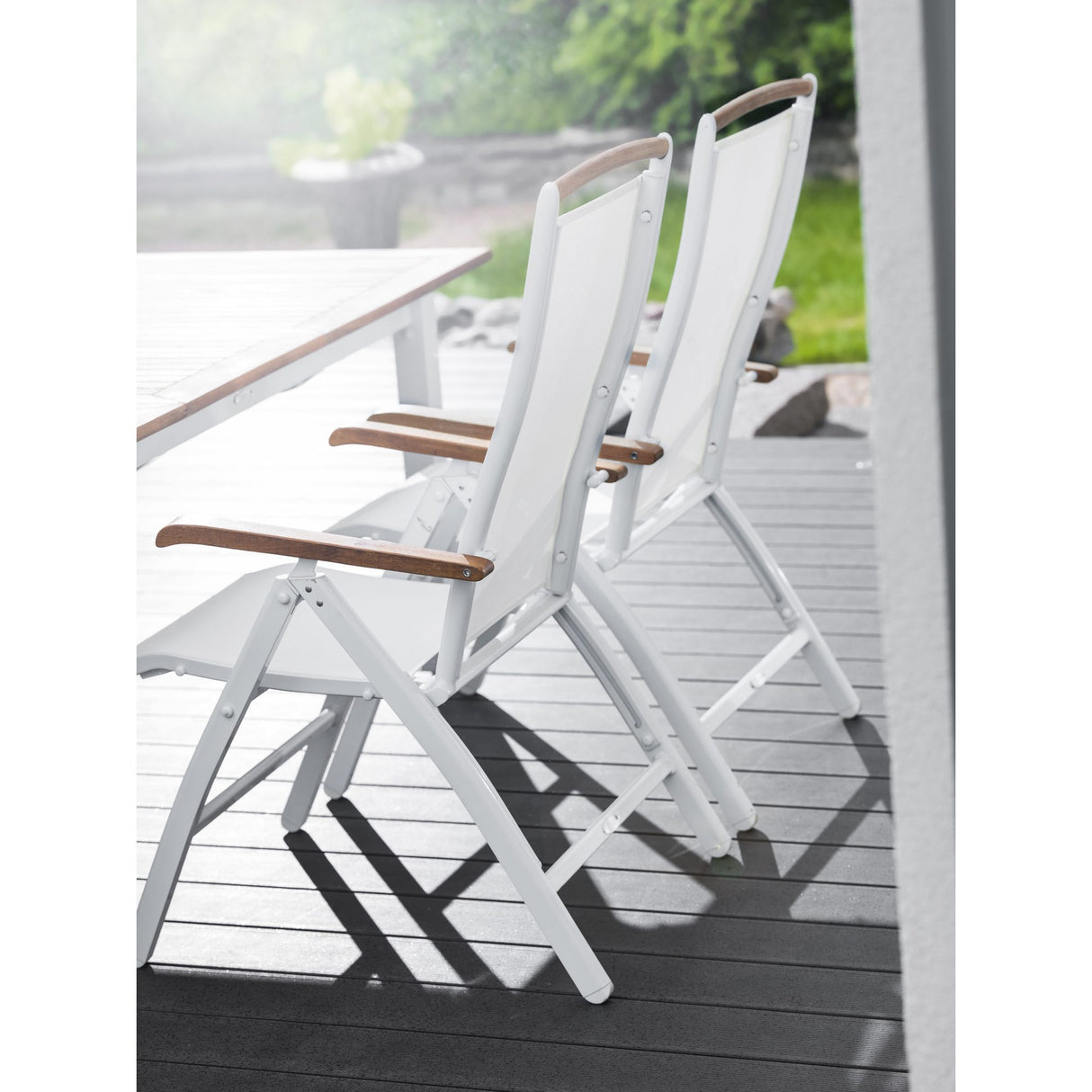 Nydala Positionsfåtölj Vit/Teak