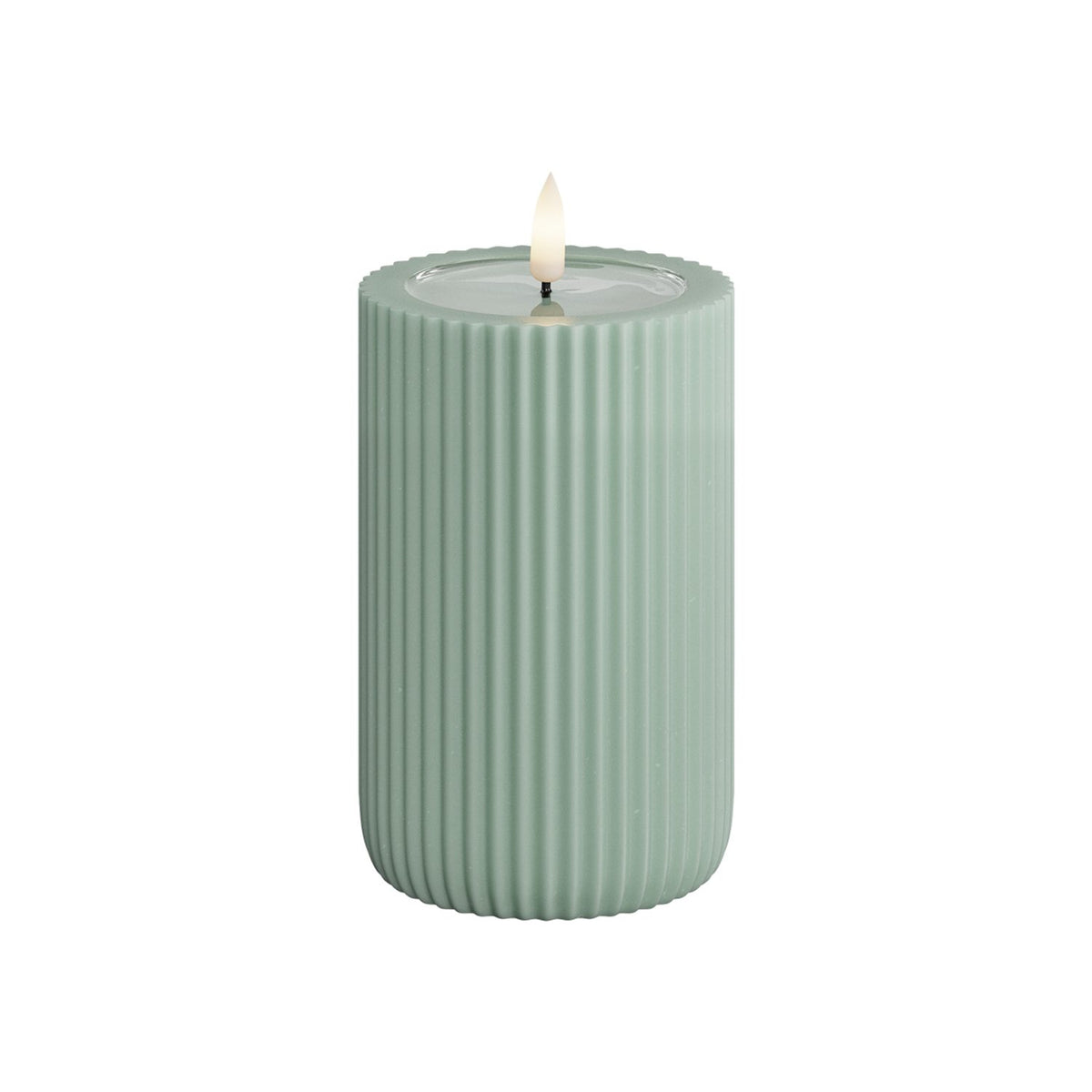 Unique led blockljus stripe sage green LED-blockljus 8x12,5 cm