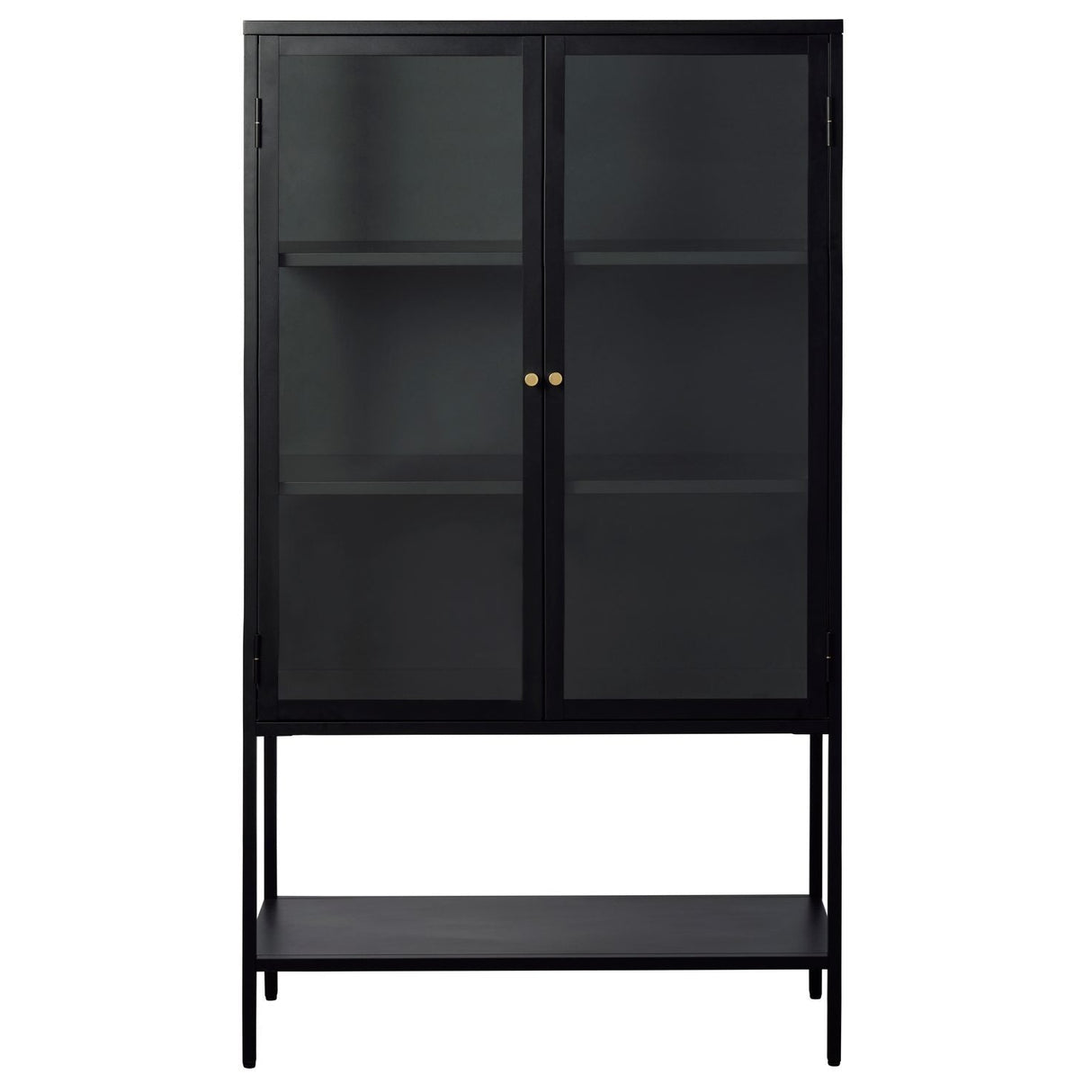 Milano Skåp 160 cm höga ben Glas Svart