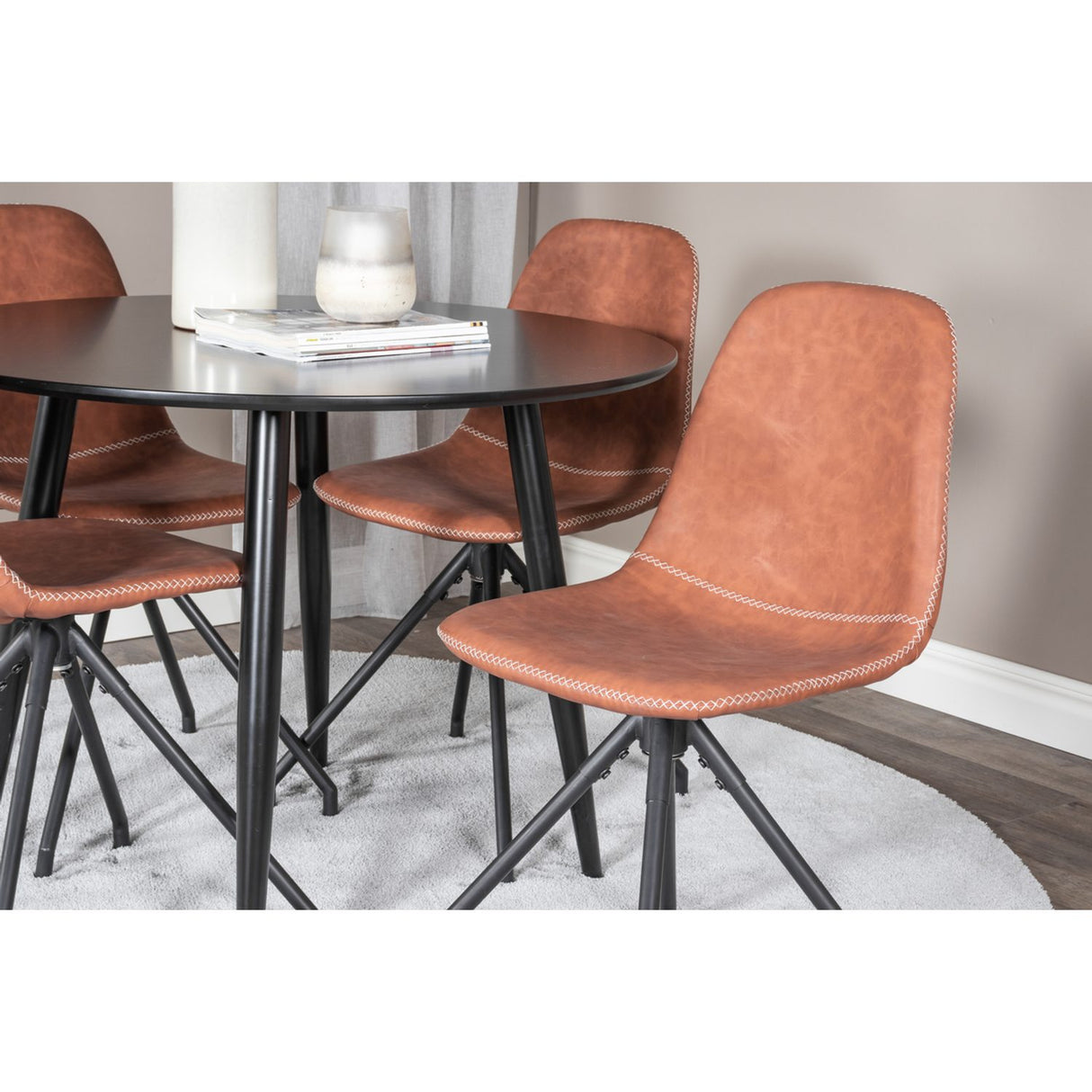 Plaza, Polar Rund matgrupp Svart,Brun, Svart, ⌀100