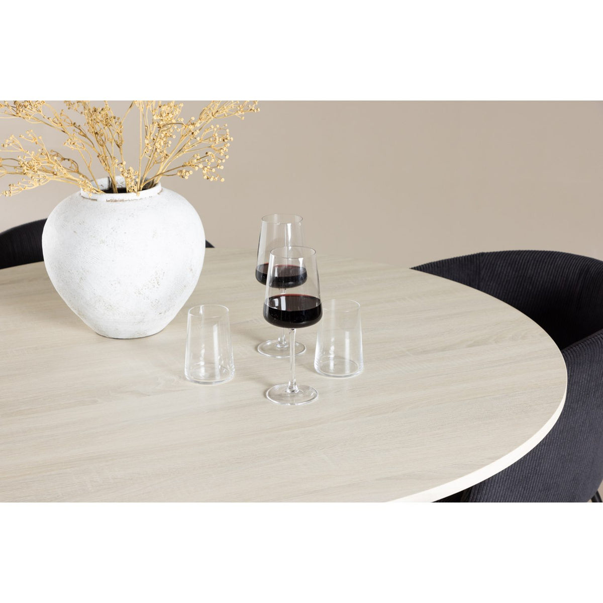 Lanzo, Berit Rund matgrupp Svart, Vitlaserad, ⌀120