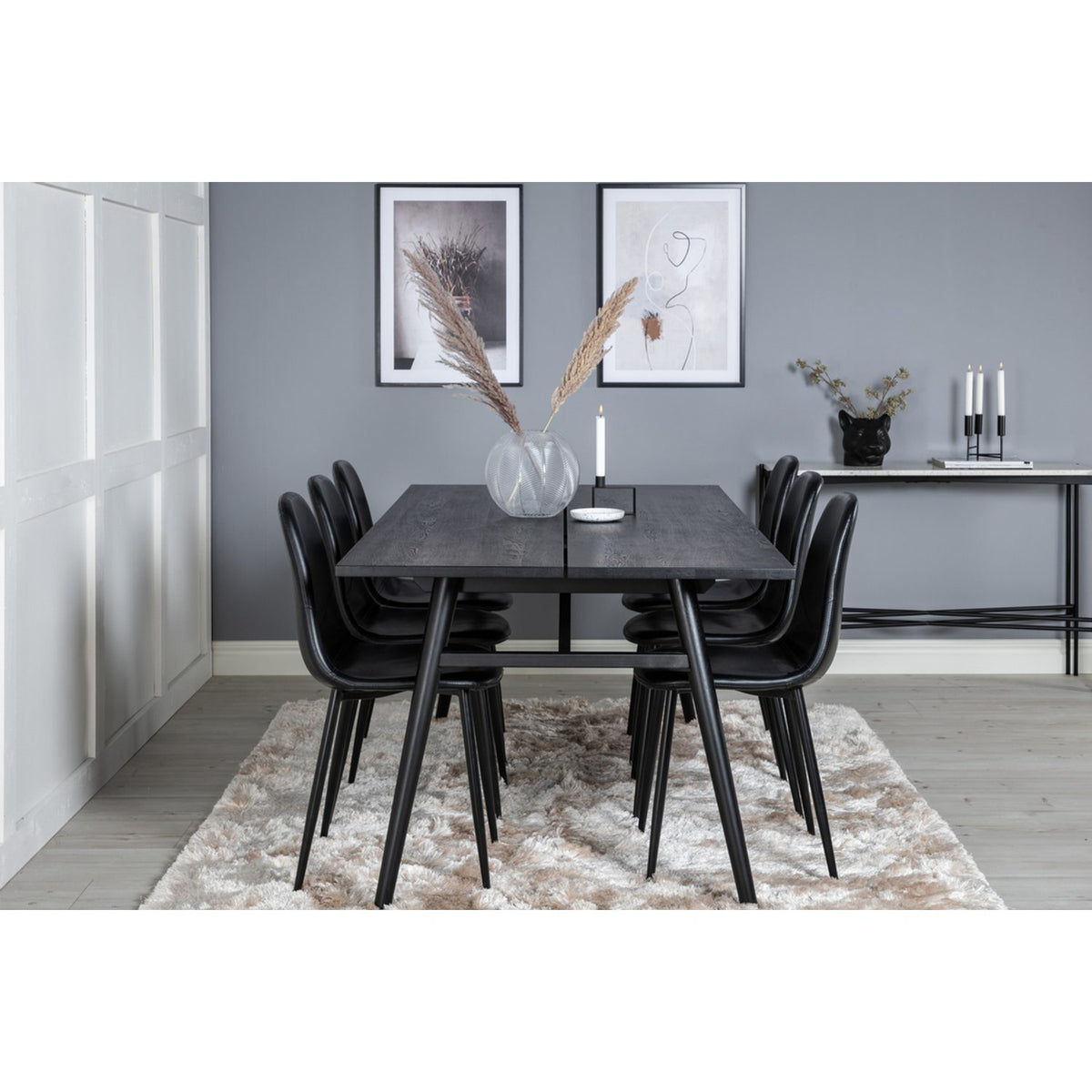 Sleek, Polar Rektangulär matgrupp Svart, Svart, 195 x 95