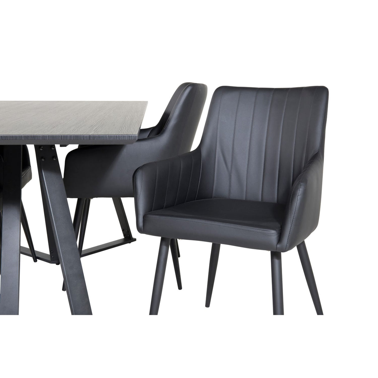 Marina, Comfort Rektangulär matgrupp Svart, Svart, 180 x 90