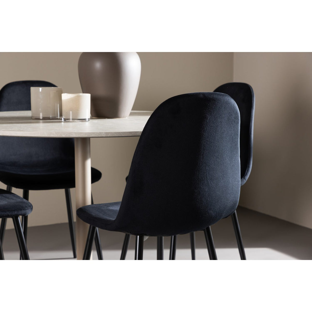 Lycke, Polar Rund matgrupp Svart, Beige, ⌀110