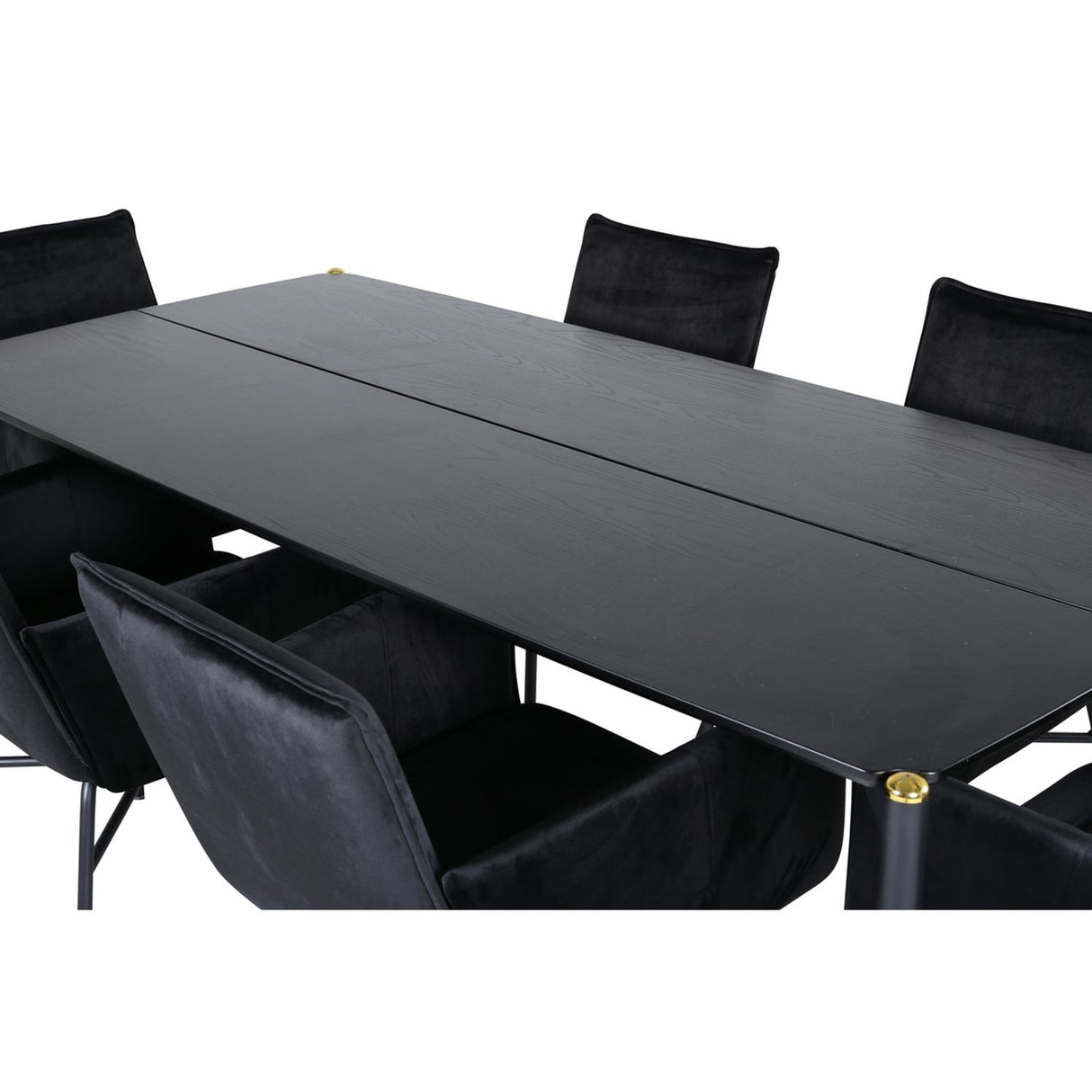 Pelle, Petra Rektangulär matgrupp Svart, Svart, 190 x 90