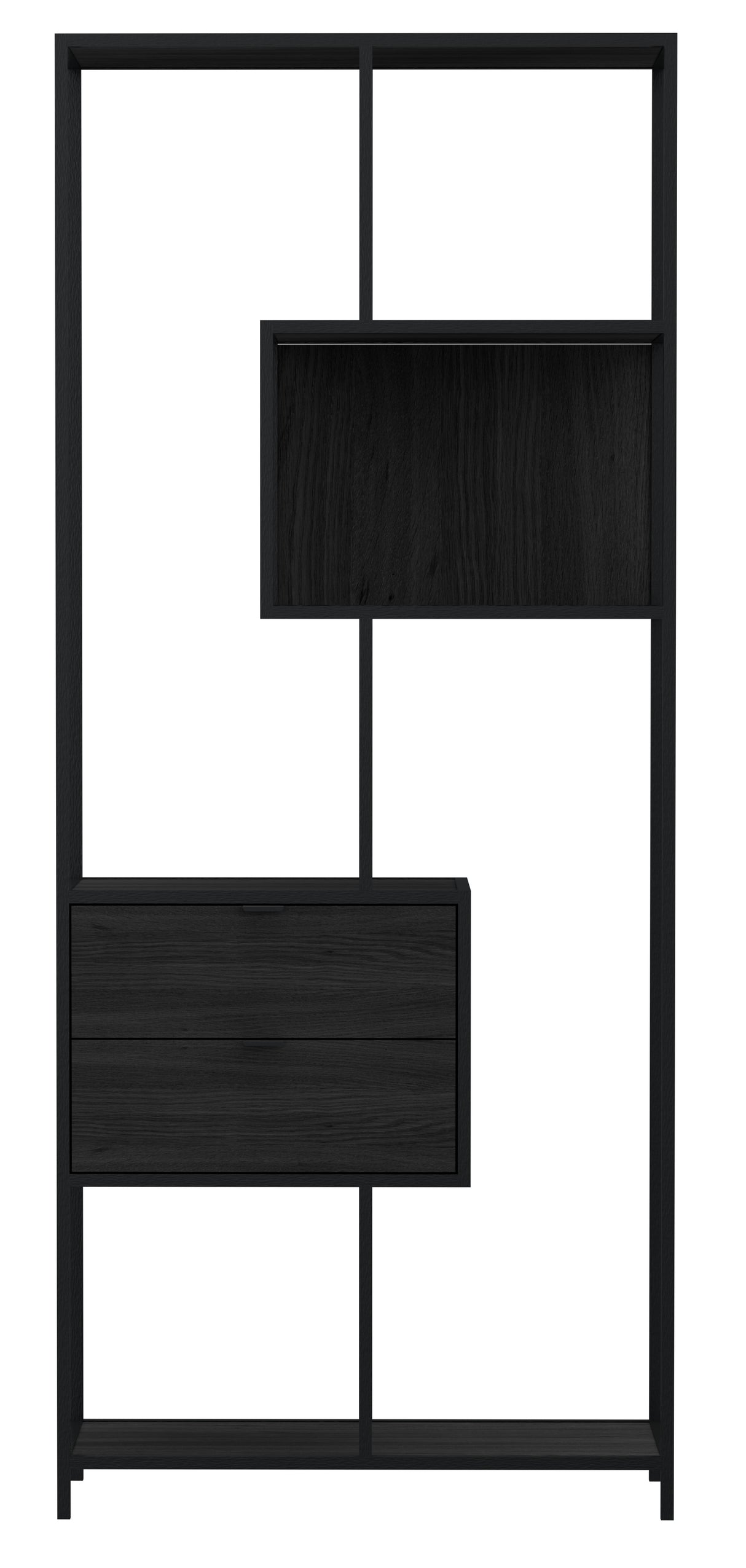 Notting Hill Bokhylla med 2 Lådor 185x77x35 cm Svart