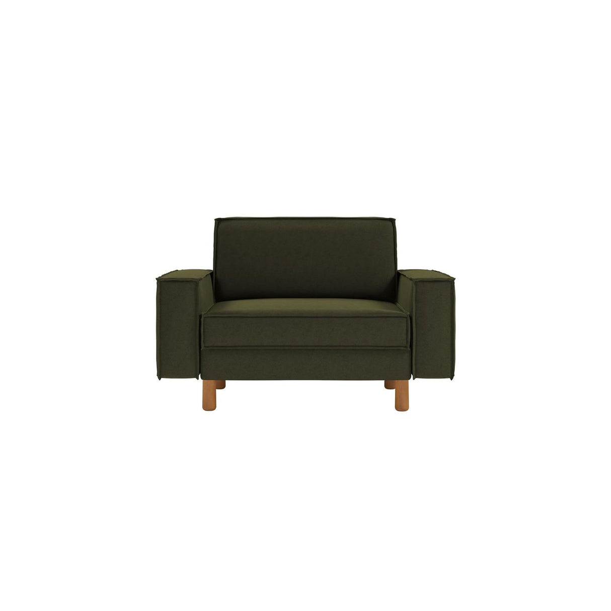 Wellington Loveseat (133 x 89 x 87 cm) 1-sitssoffa Olivgrön valnöt