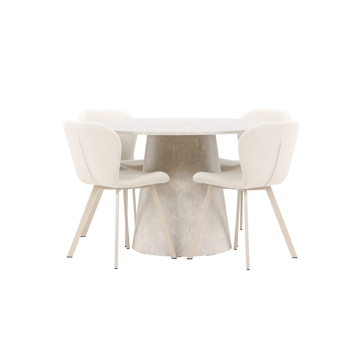 Lanzo, Lilja Runt matgrupp Beige, Beige, 4st