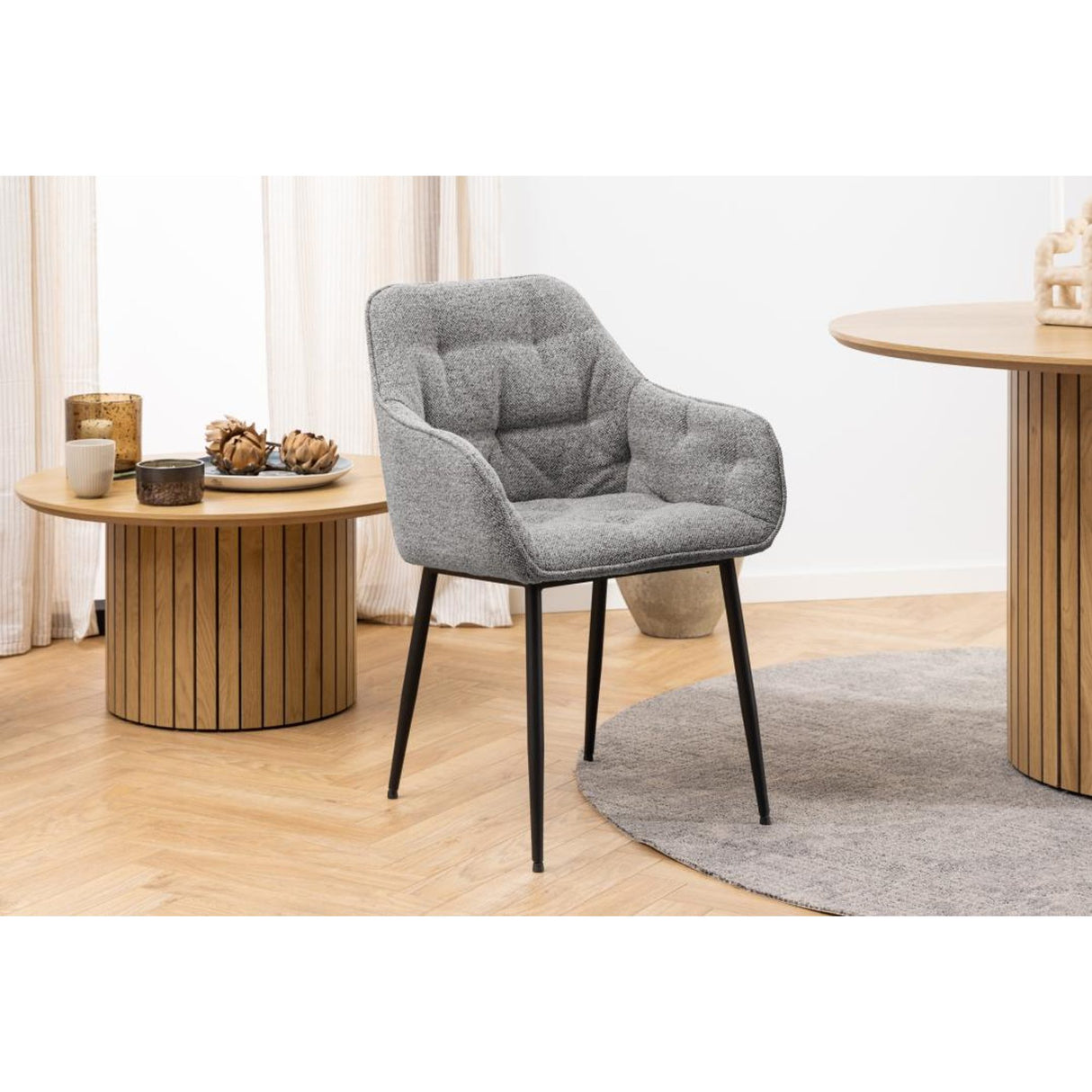 Toulon Karmstol Monza tyg Grå