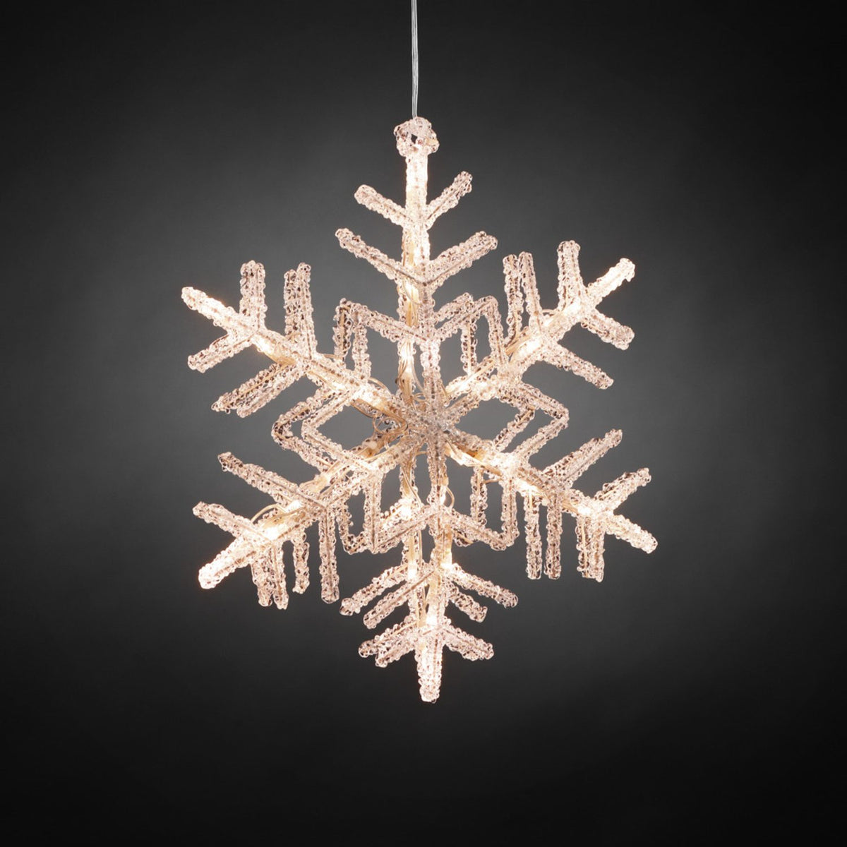 Snöflinga Akryl 30 cm 36 varmvita LED Ljusdekoration Inne