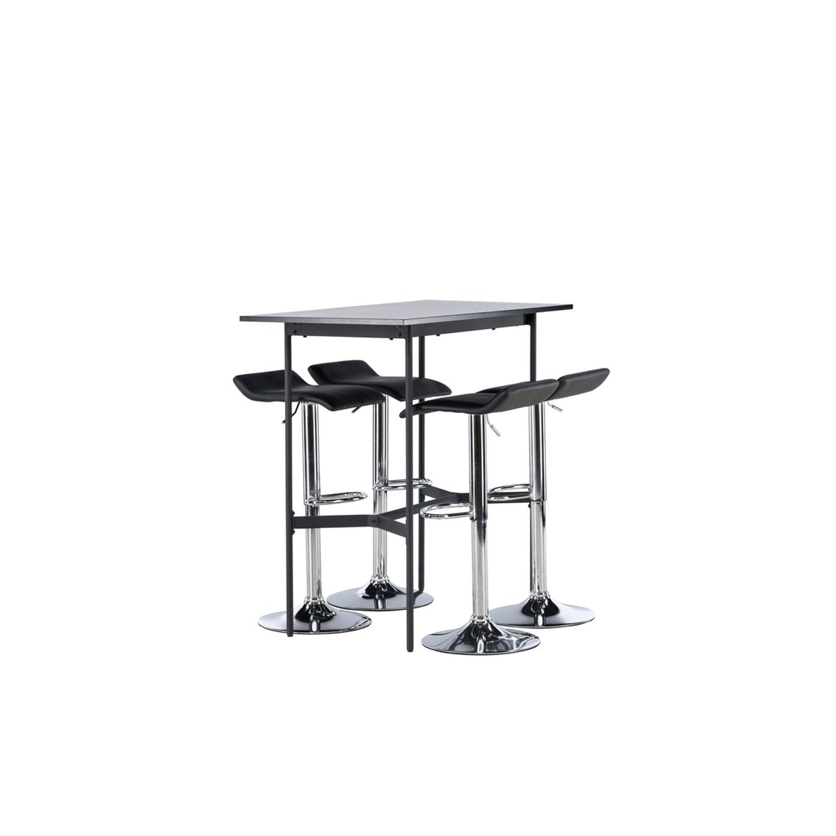 Rax, Jonna Rektangulär matgrupp Svart,Silver, Svart, 120 x 60