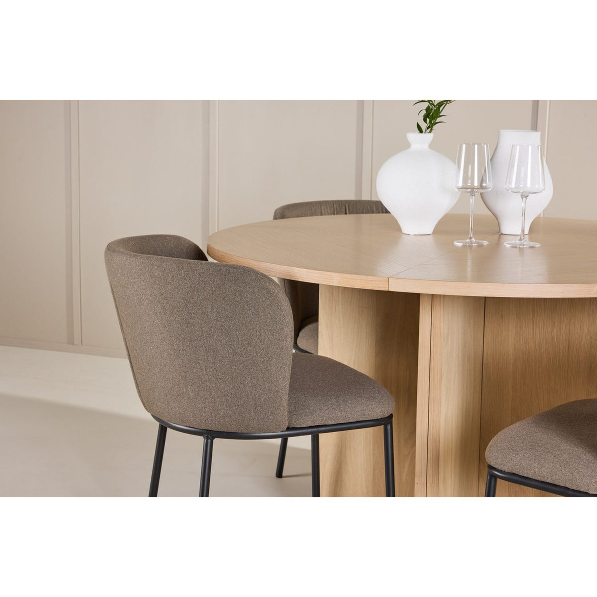 Strada, Edina Oval matgrupp Brun, Vitputsad, 4st