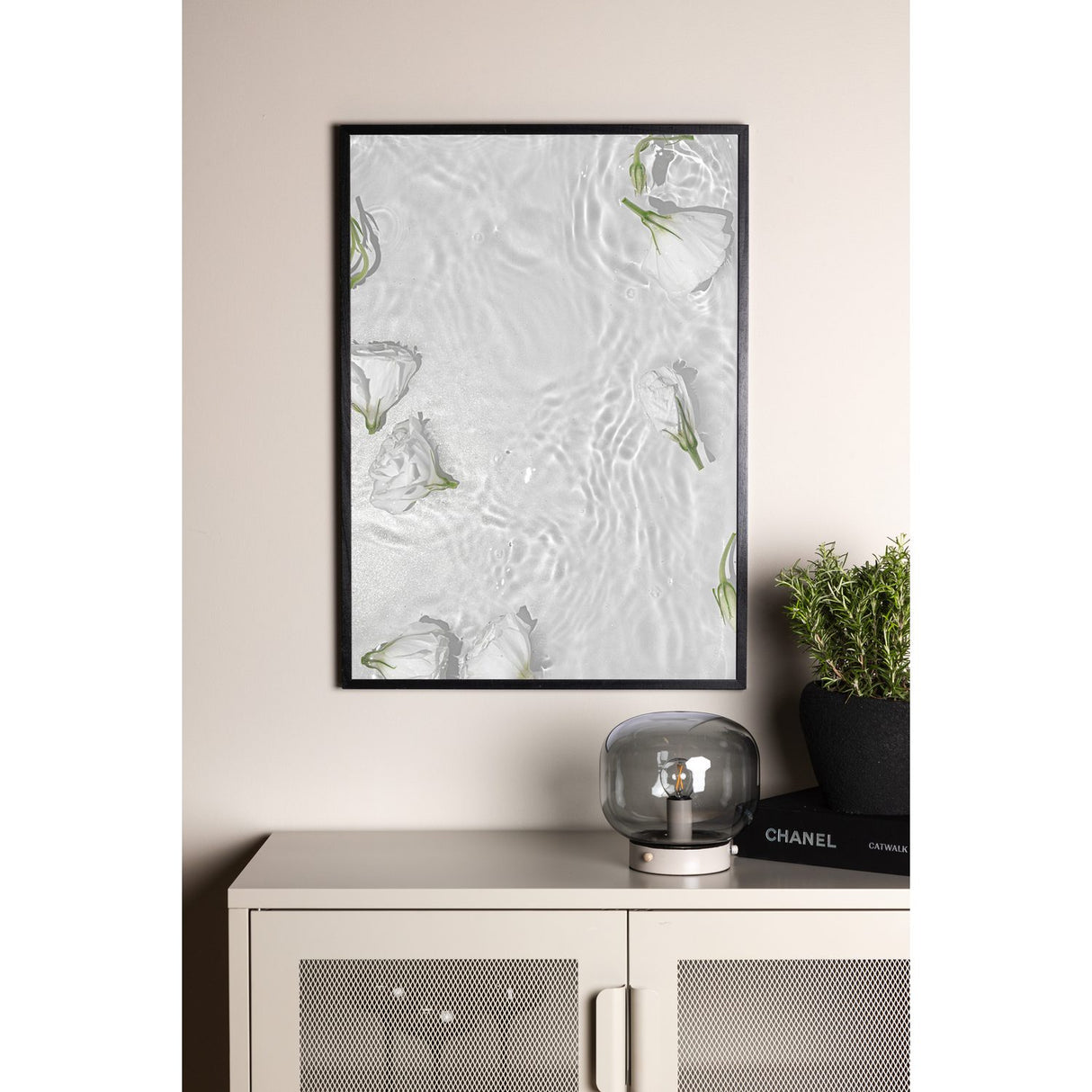 Vita rosor Poster Vit, 30 x 40 cm