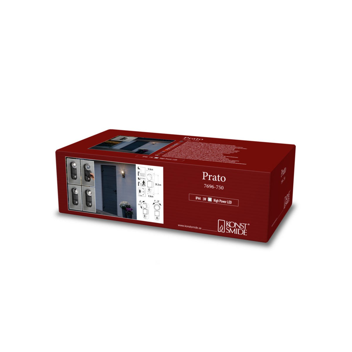 Prato B/O HP-LED Justerbar 10 cm Vägglampa Ute