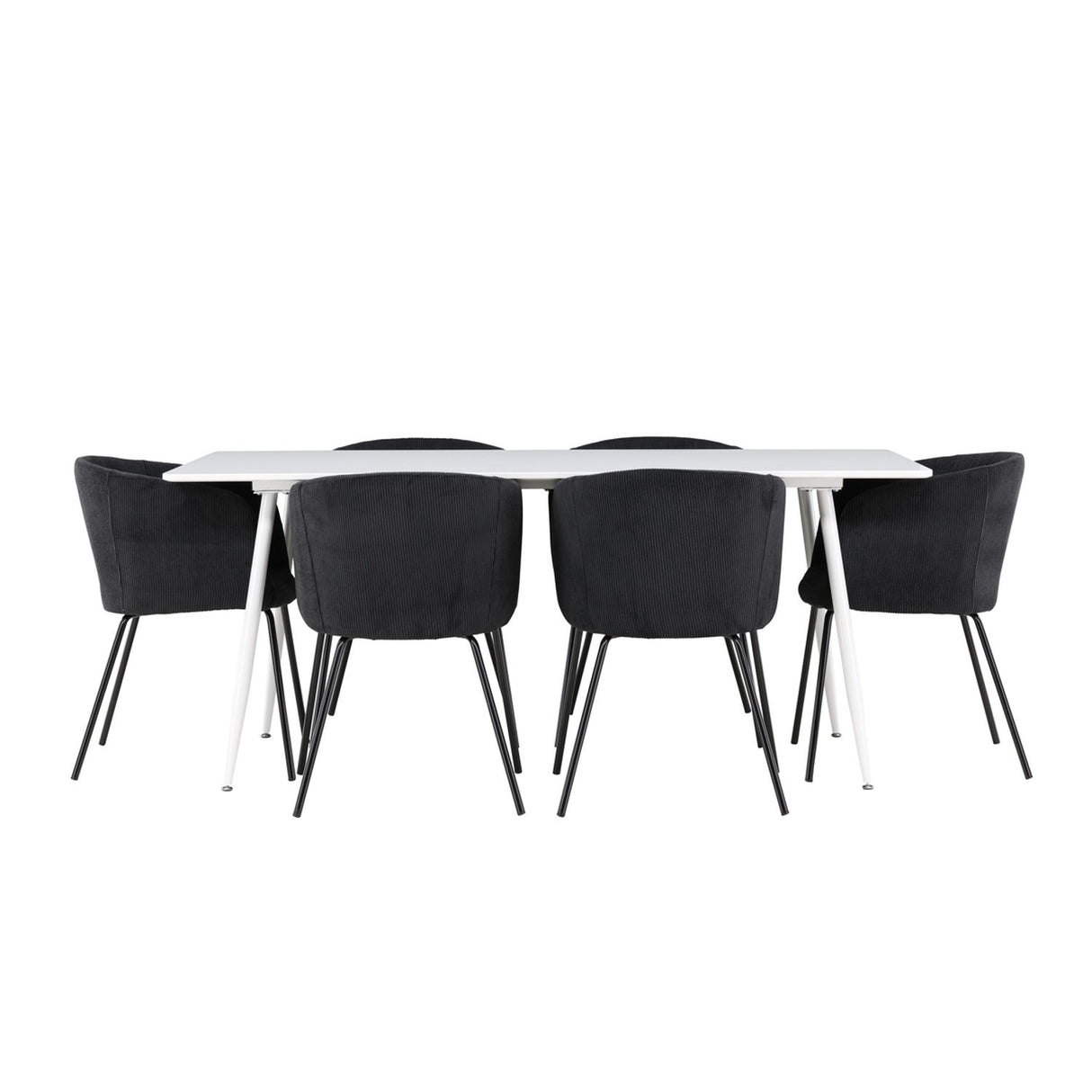 Silar, Berit Rektangulär matgrupp Svart, Vit, 180 x 90