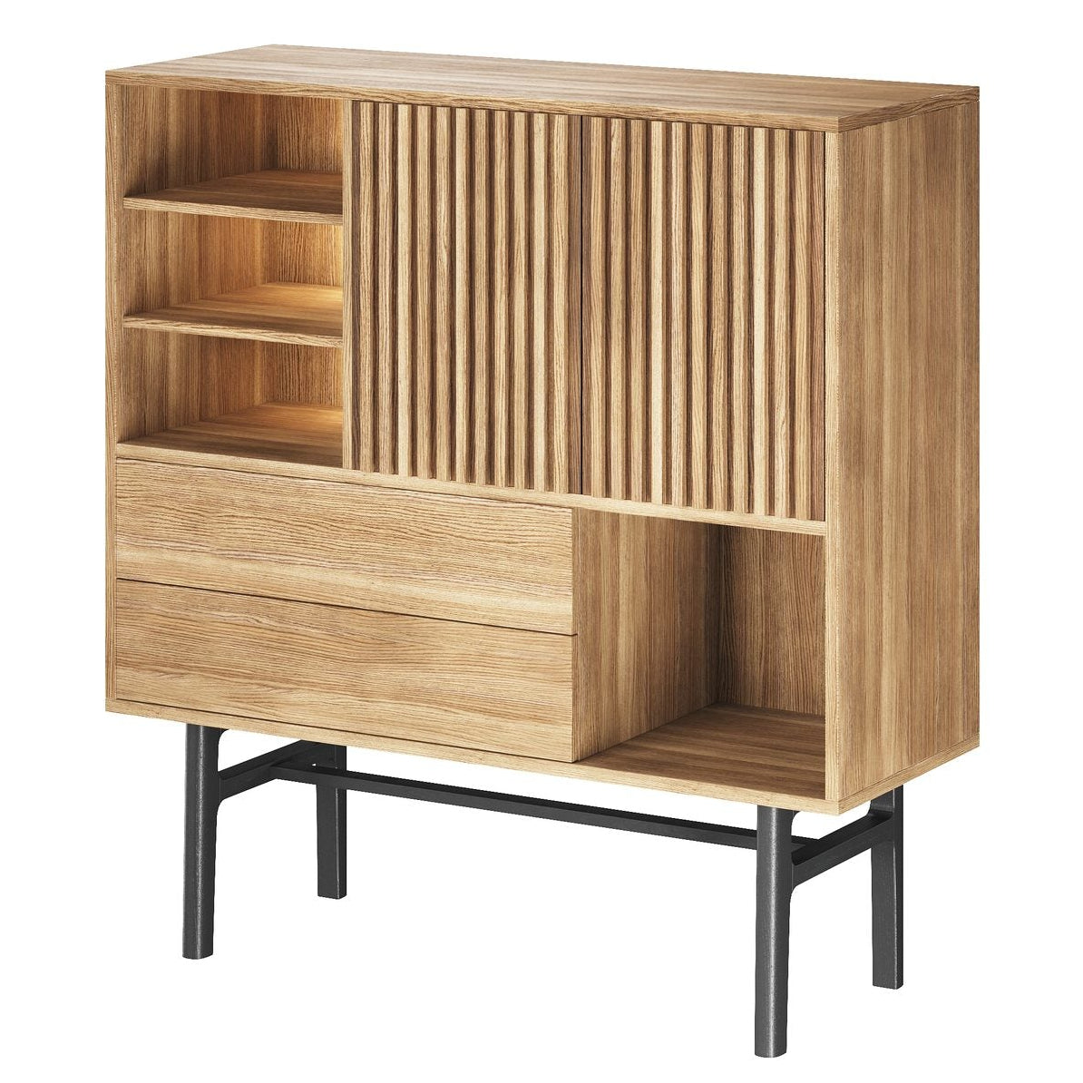 Högskåp Nr.230 Trädörrar 120x131 cm Oljad Ek