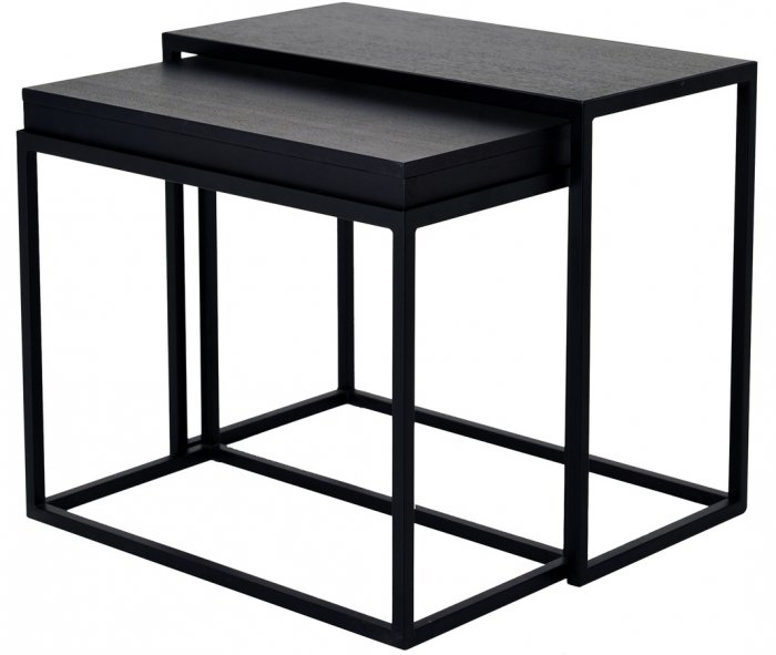 Duett Satsbord Rektangel Svart Ask