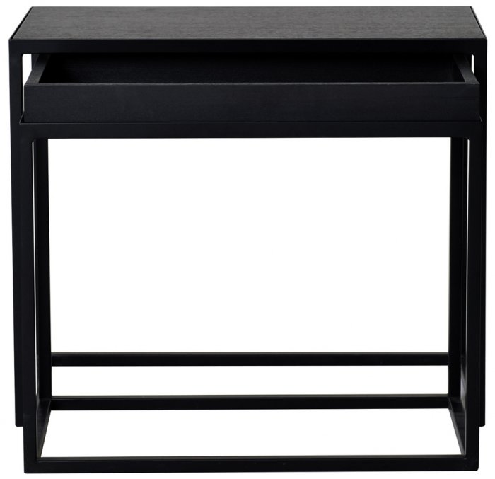 Duett Satsbord Rektangel Svart Ask