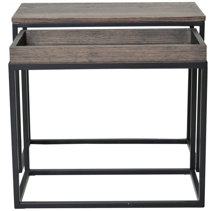 Duett Satsbord Rektangel Mörkbrun Ek