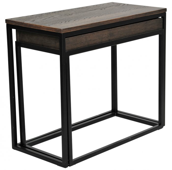 Duett Satsbord Rektangel Mörkbrun Ek