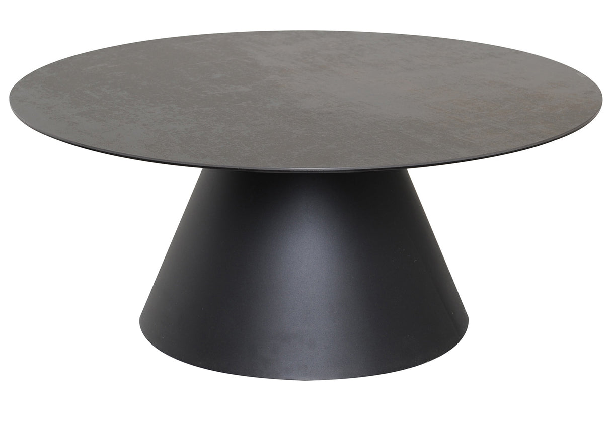 Liora Soffbord 90 cm Rund Svart / Grå Keramik