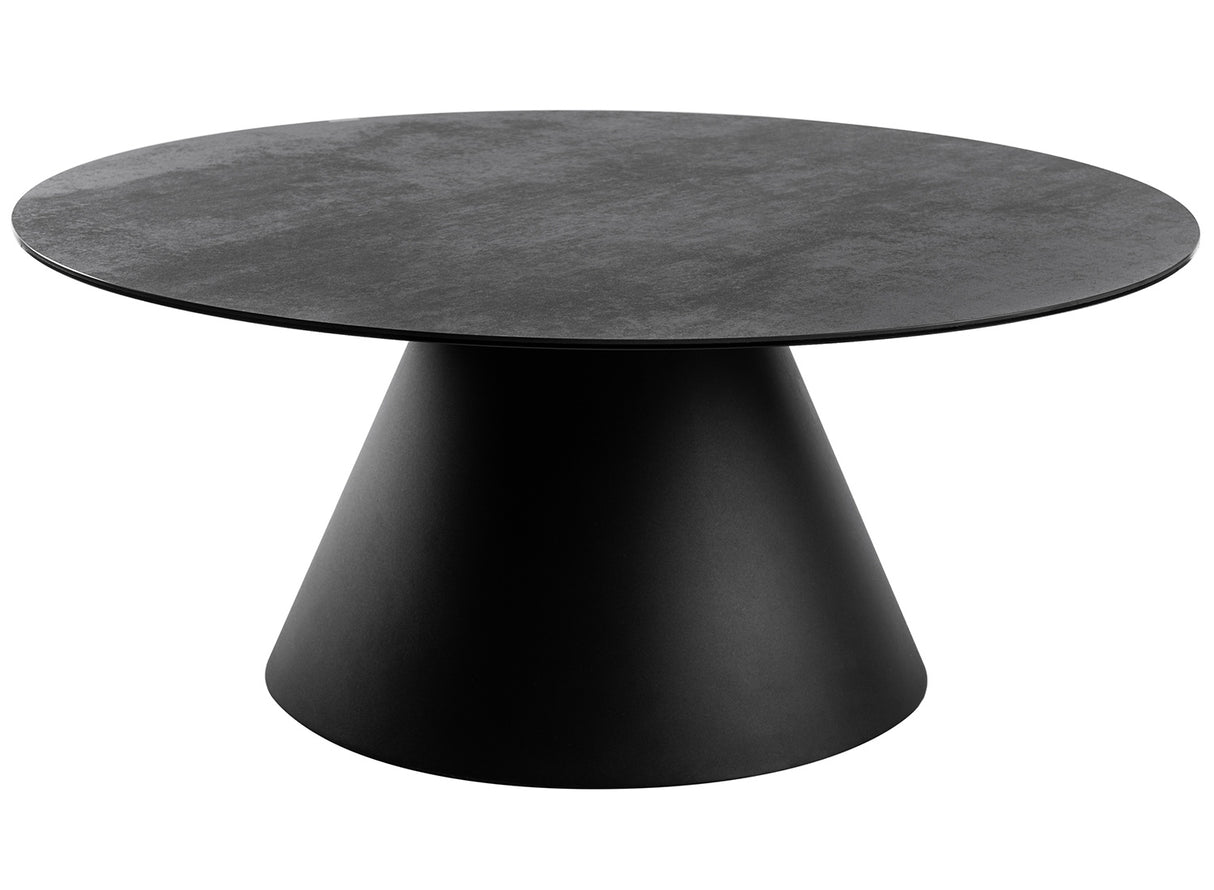 Liora Soffbord 90 cm Rund Svart / Grå Keramik