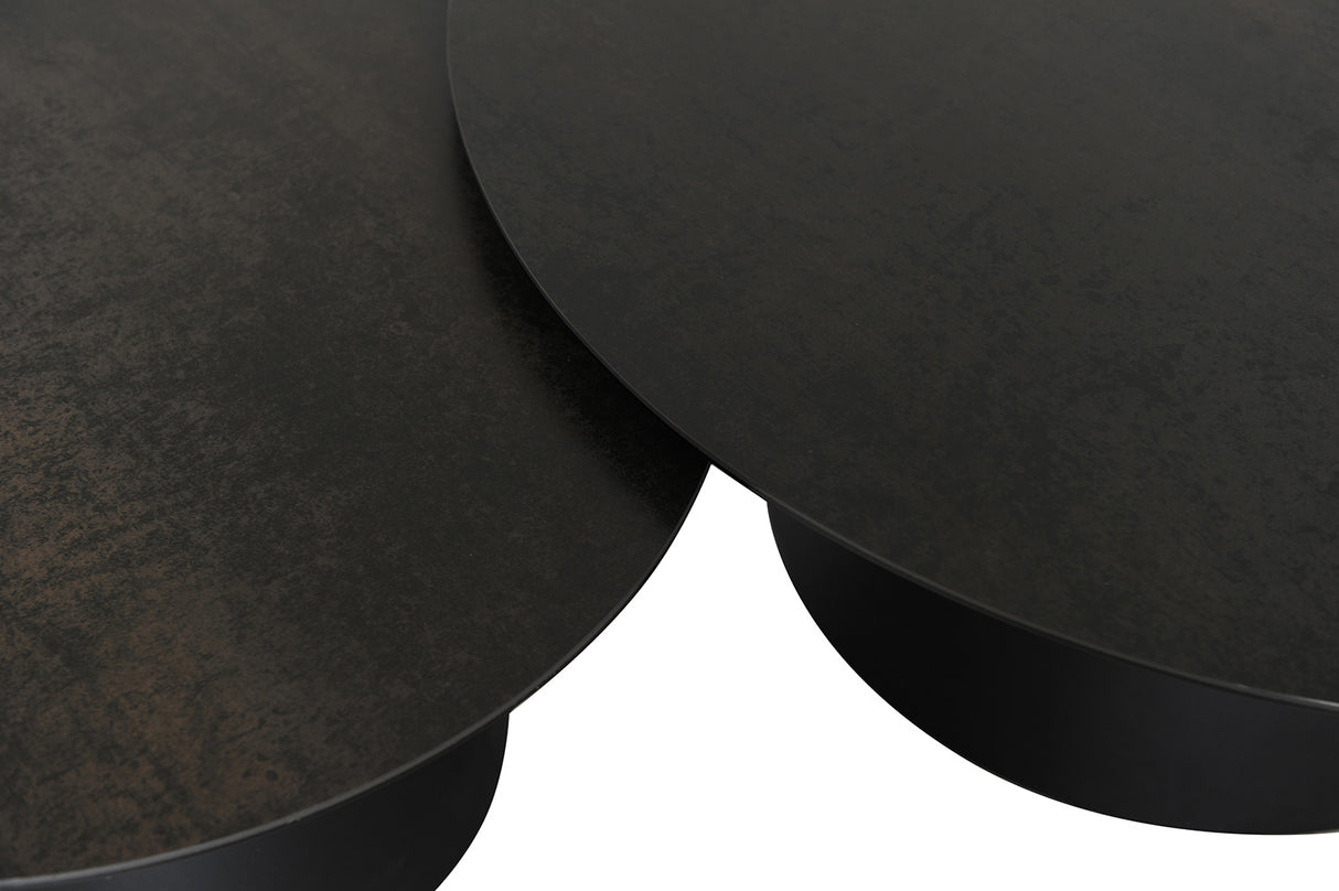 Liora Soffbord 90 cm Rund Svart / Grå Keramik