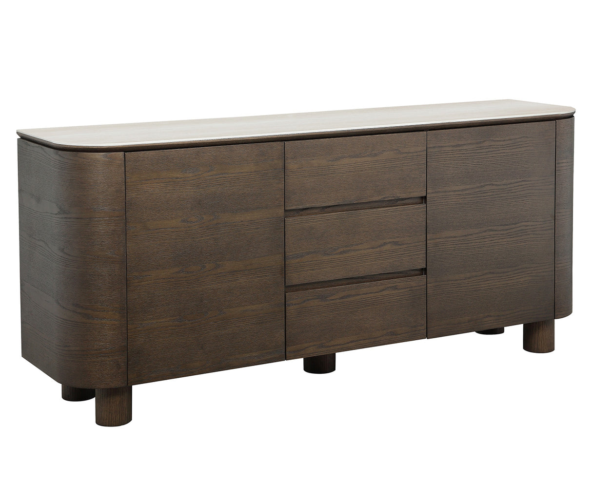 Aria Sideboard Brun/Keramisk Travertin