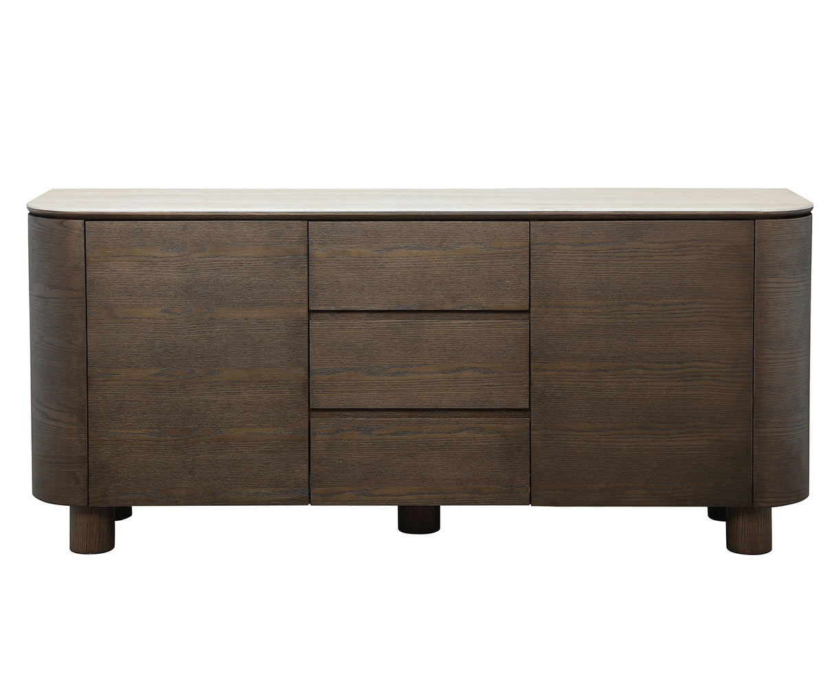 Aria Sideboard Brun/Keramisk Travertin