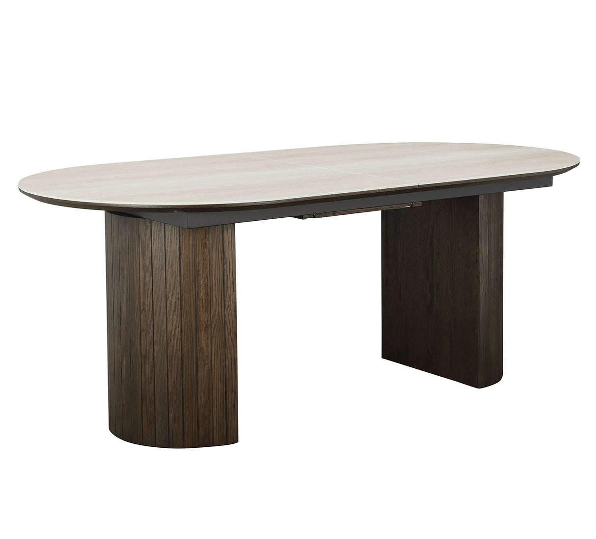 Aria Matbord 100x190-235 cm Keramisk Travertin