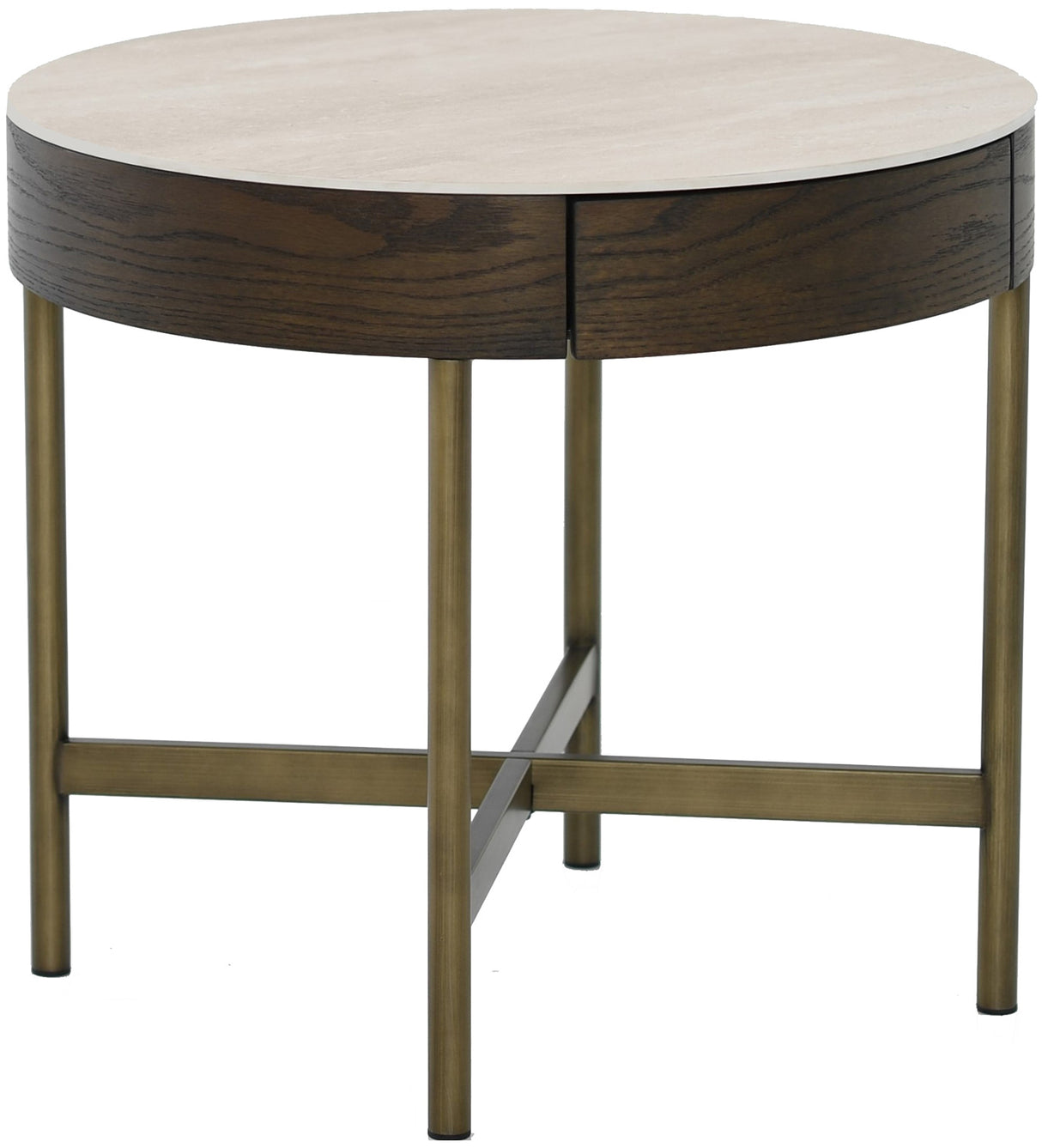 Novum Satsbord 90/55 cm Rund Brun / Bronz / Keramisk Travertin