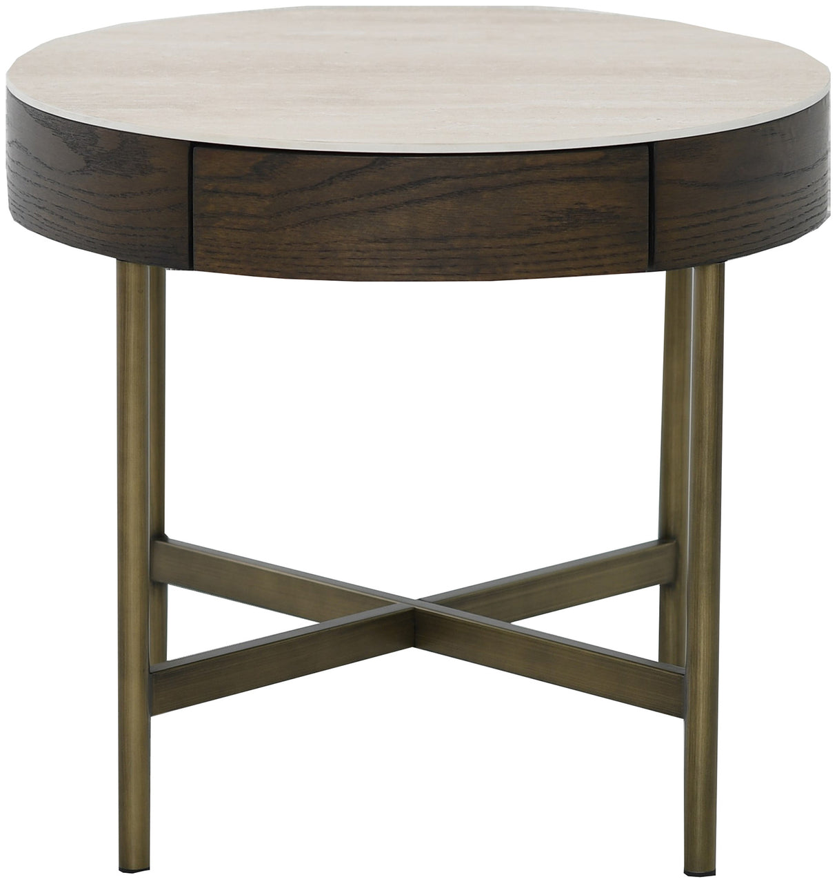 Novum Satsbord 90/55 cm Rund Brun / Bronz / Keramisk Travertin