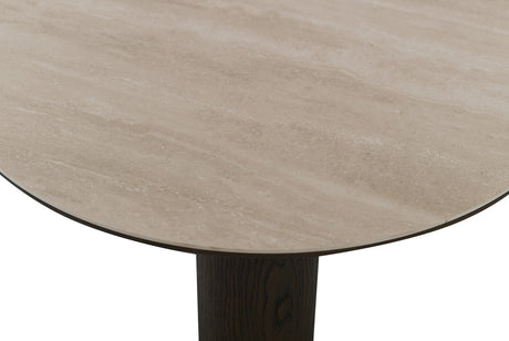 Aria Soffbord 90 cm Rund Brun / Keramisk Travertin