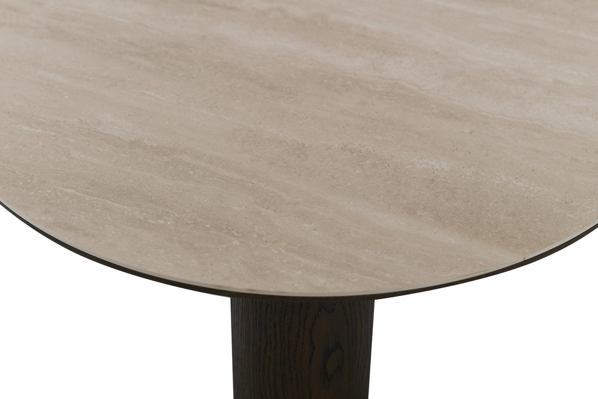 Aria Soffbord 90 cm Rund Brun / Keramisk Travertin