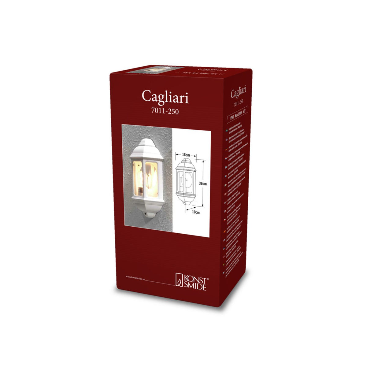 Cagliari Plafond E27 Vägglampa Ute Vit