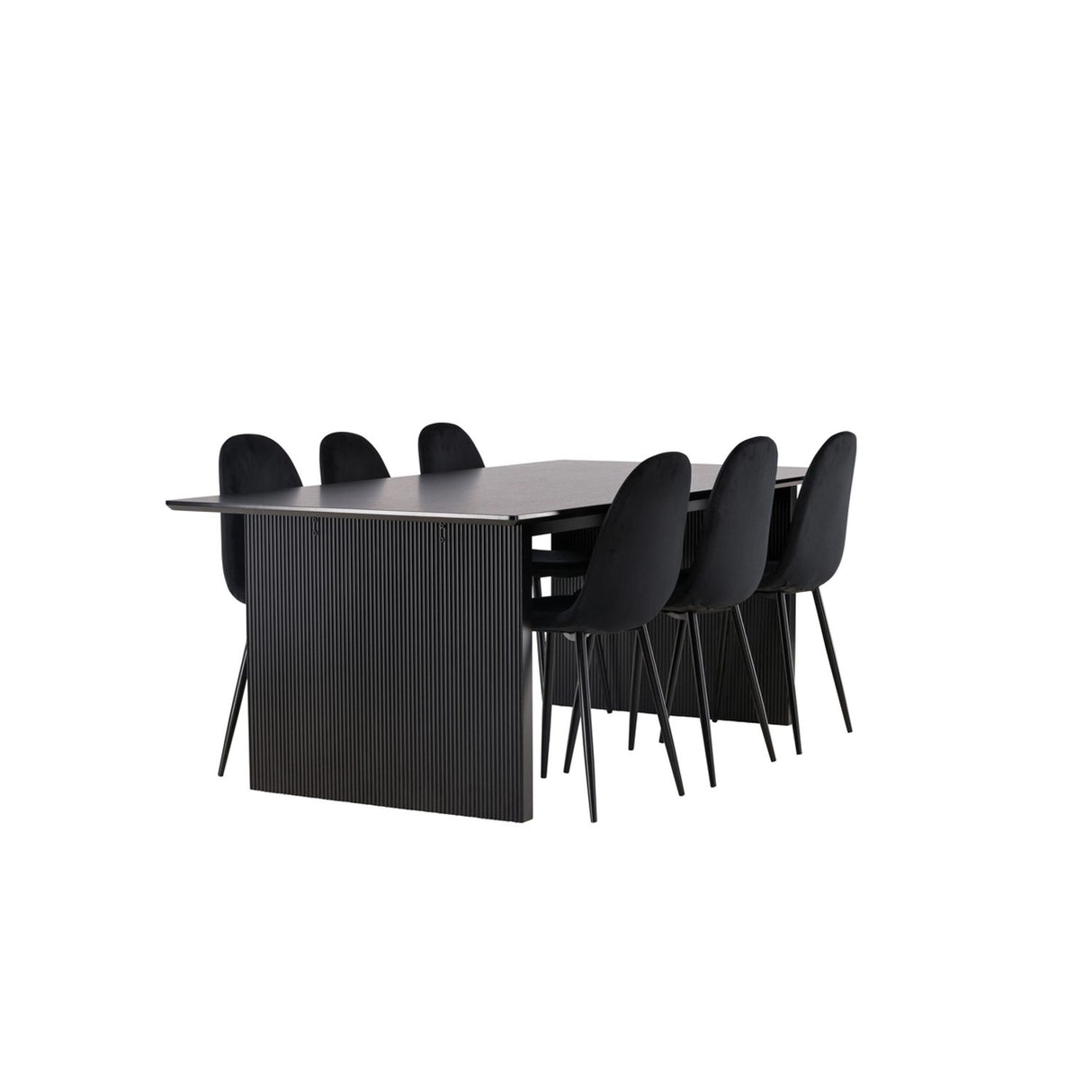 Vail, Polar Rektangulär matgrupp Svart, Svart, 200 x 100
