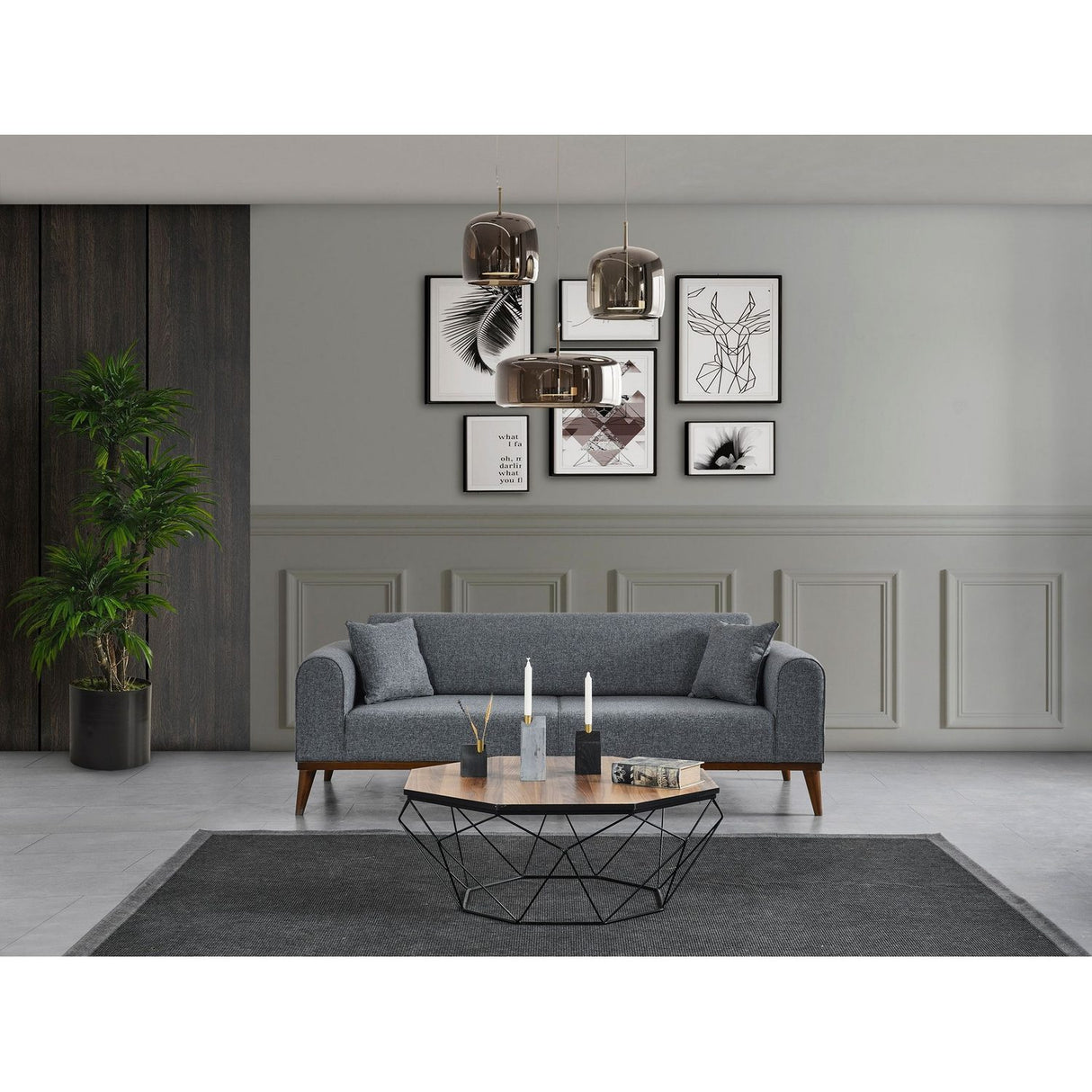 Astana 3-sits (222 x 90 x 80 cm) 3-sits bäddsoffa Ljusgrå